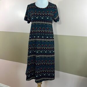 LulaRoe Carly dresses blue and red size XS